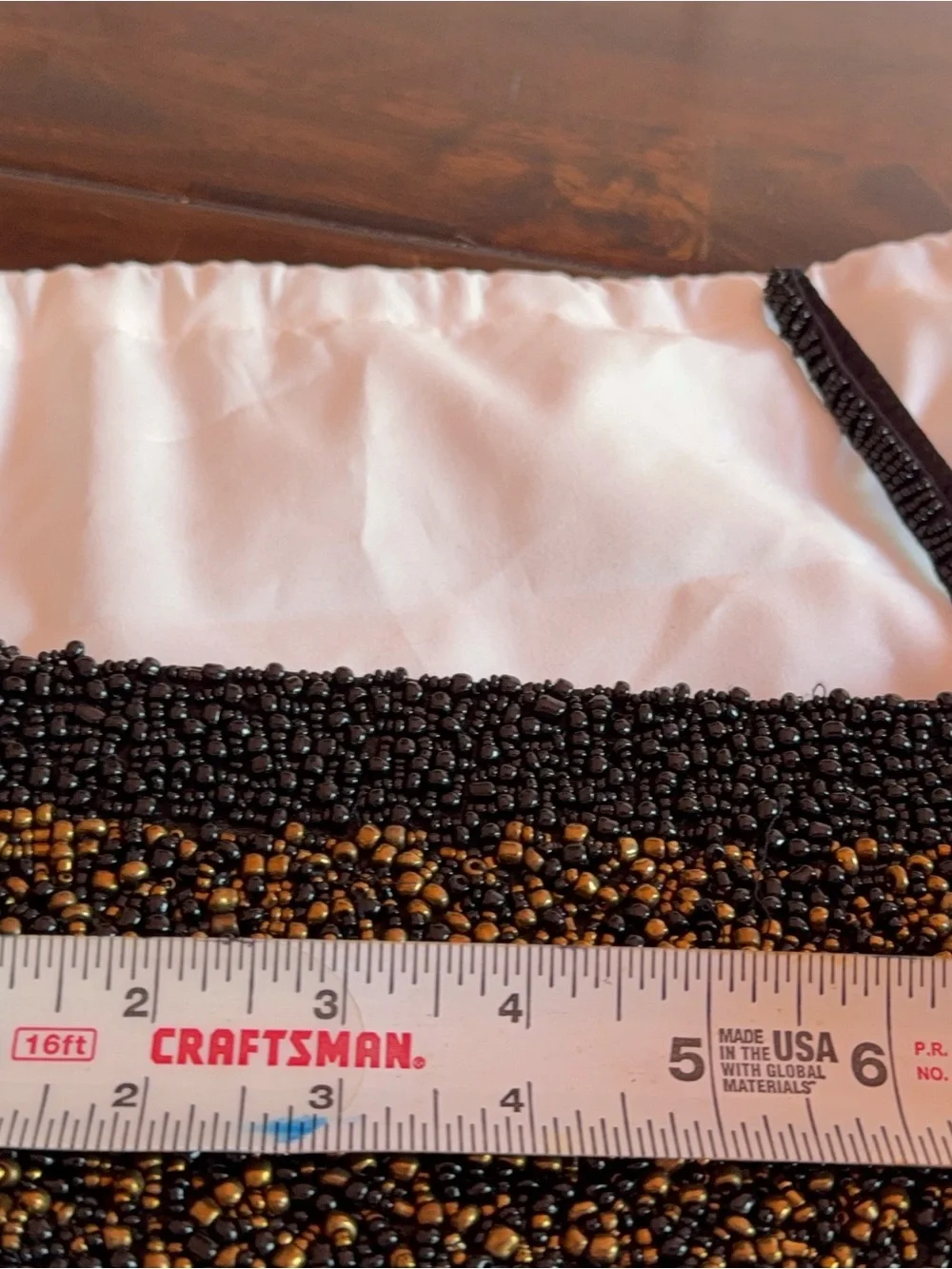 Beaded Black and Gold Wristlet Clutch